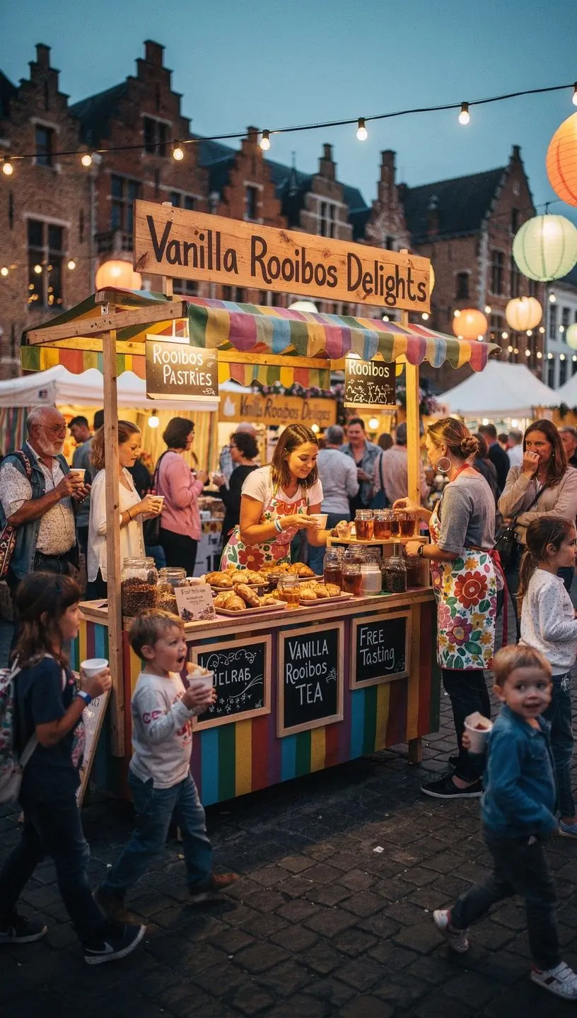 Infusion de rooibos Г  la vanille dans un verre transparent.