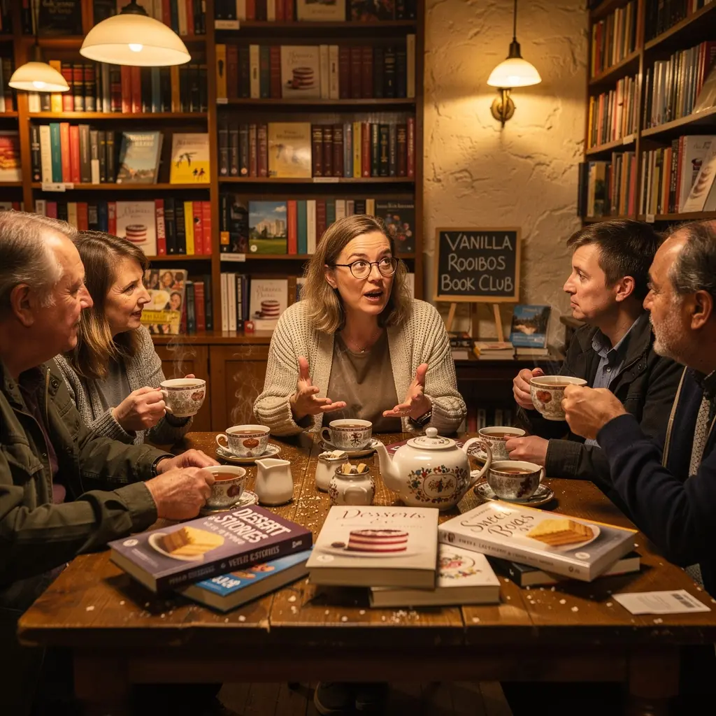 Gros plan sur des feuilles de rooibos sГ©chГ©es et des gousses de vanille.